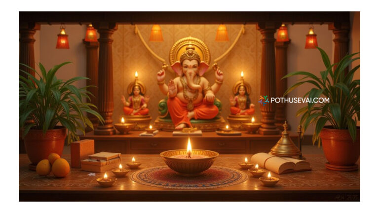 பூஜையறையில் வைக்க வேண்டிய மங்களகரமான பொருட்கள் | Pooja Room Items in Tamil | Kalasam, Brass Oil Lamp, Ganesha Idol, Tulsi Plant, Conch, Sacred Books, Spiritual Atmosphere